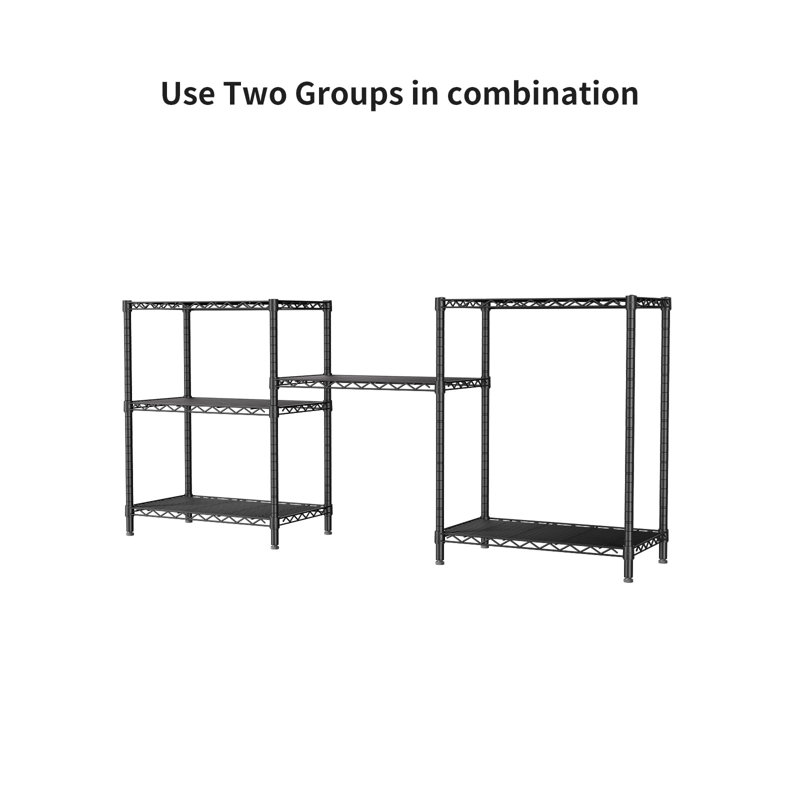 Tablettes de rangement réglables, Noir mat, H 31,5 po x l 23,2 po x P 13,4 po