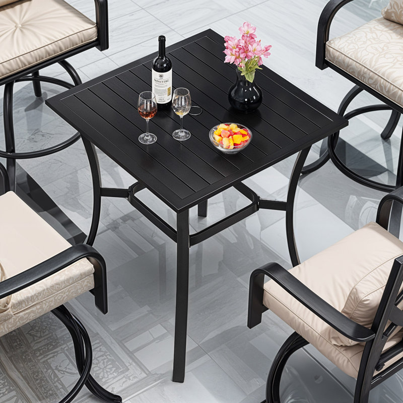 Table de salle à manger d'extérieur carrée L 32,7 po x l 32,7 po Nirvelli