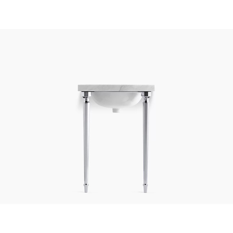 Kathryn 24" W Bathroom Vanity, White Carrara Marble, Polished Chrome