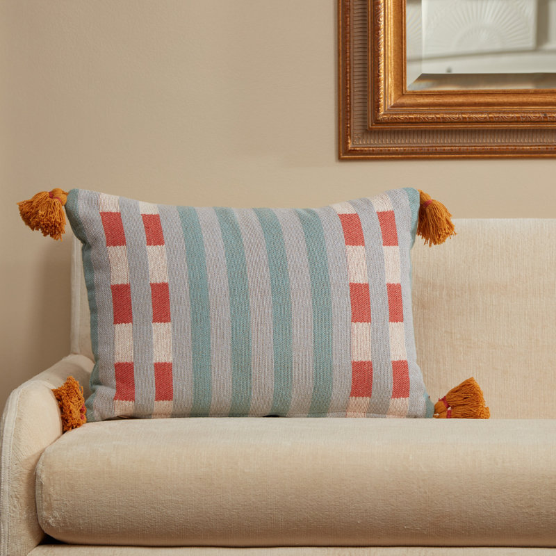 100% Cotton Lumbar Rectangular Pillow Cover & Insert