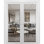 Portes-fenêtres en verre massif massif | Soie blanche Lucia 2166 | Garnitures de cadre en bois massif | Portes robustes de chambre à coucher pour garde-robe - 56 po x 80 po (2 * 28 x 80) - verre transparent
