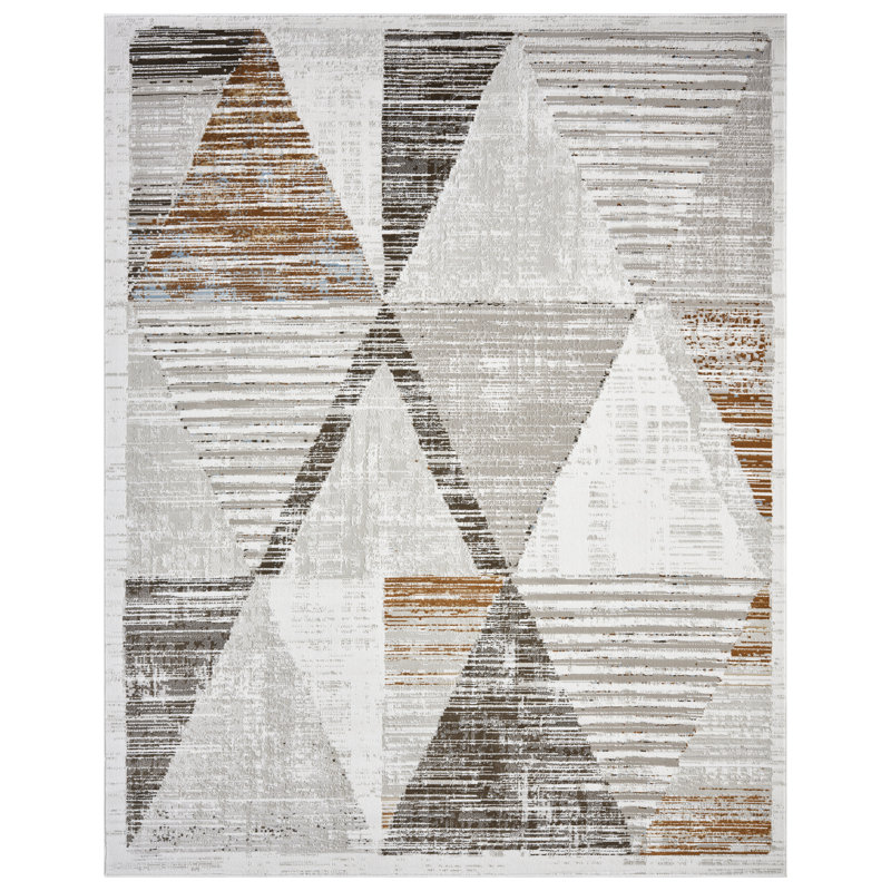 Bunnell Fractured Triangle Area Rug, Rectangle 8'6"x11'6"
