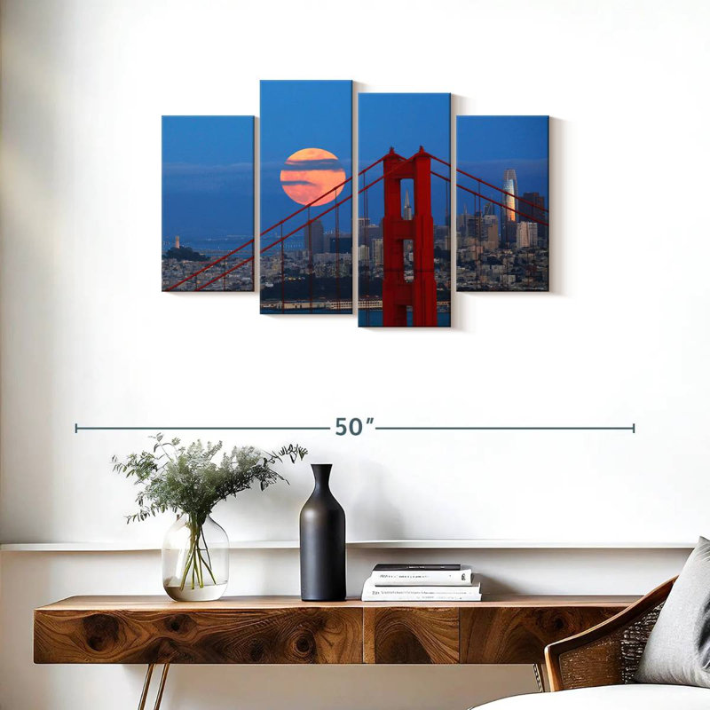 Lilie Golden Gate Moonrise, 22'' H x 36'' W
