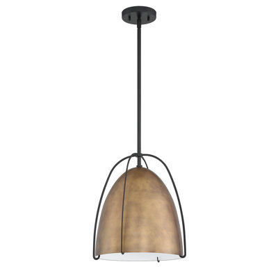 Luminaire suspendu en laiton et noir 1 lumière Maselek