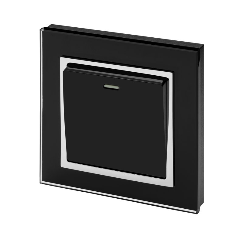 Crystal CT 1 Gang Rocker Light Switch White Intermediate, Black