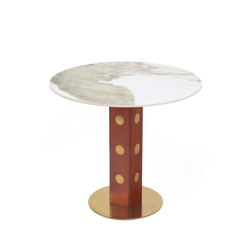 Table de salle à manger Modern Modern, Blanc/noyer