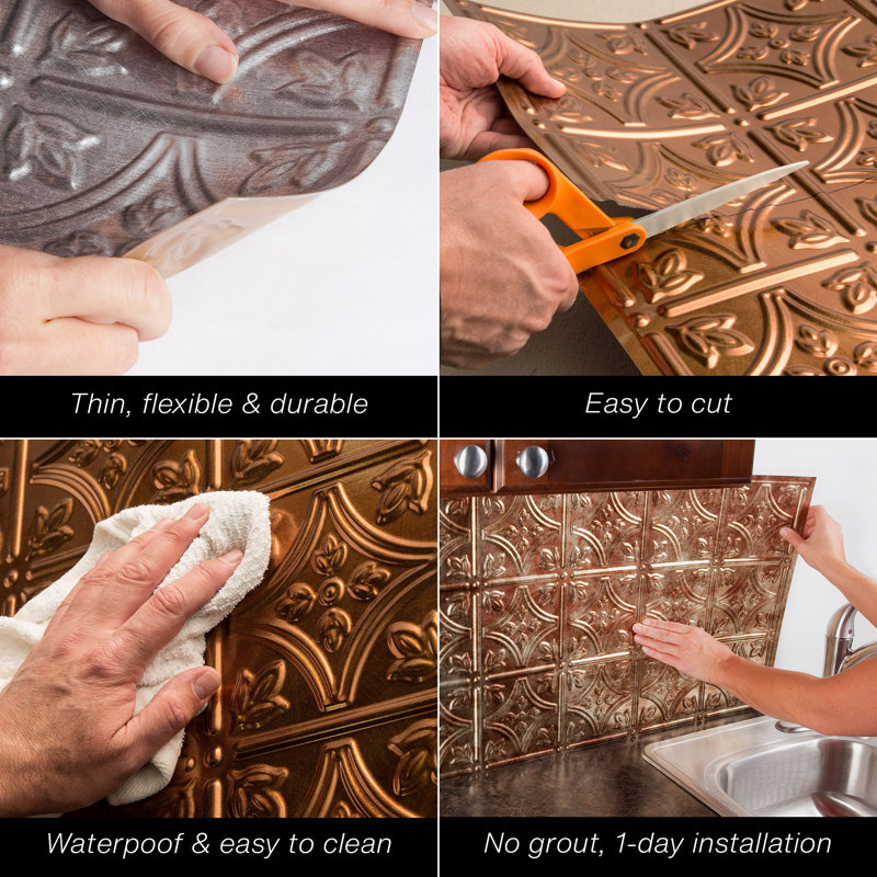 Panneau mural décoratif vertical à motif de vagues en vinyle 4 pi x 8 pi FASÄDE, Blanc mat