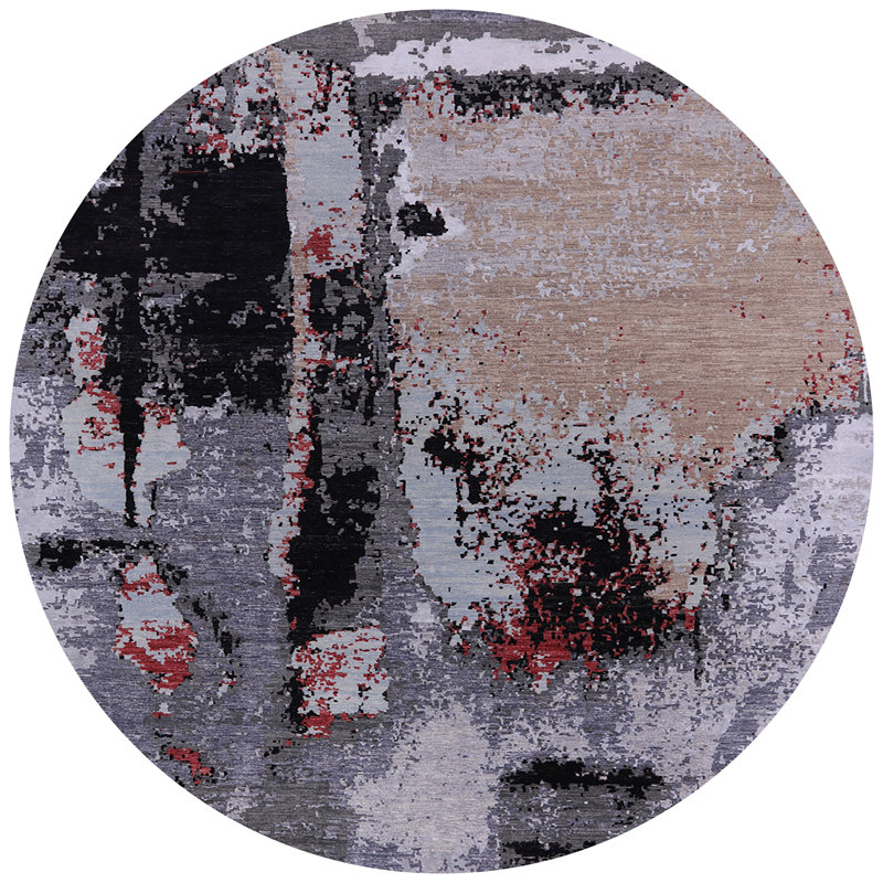 Abstract Indoor Rug, Round 4'