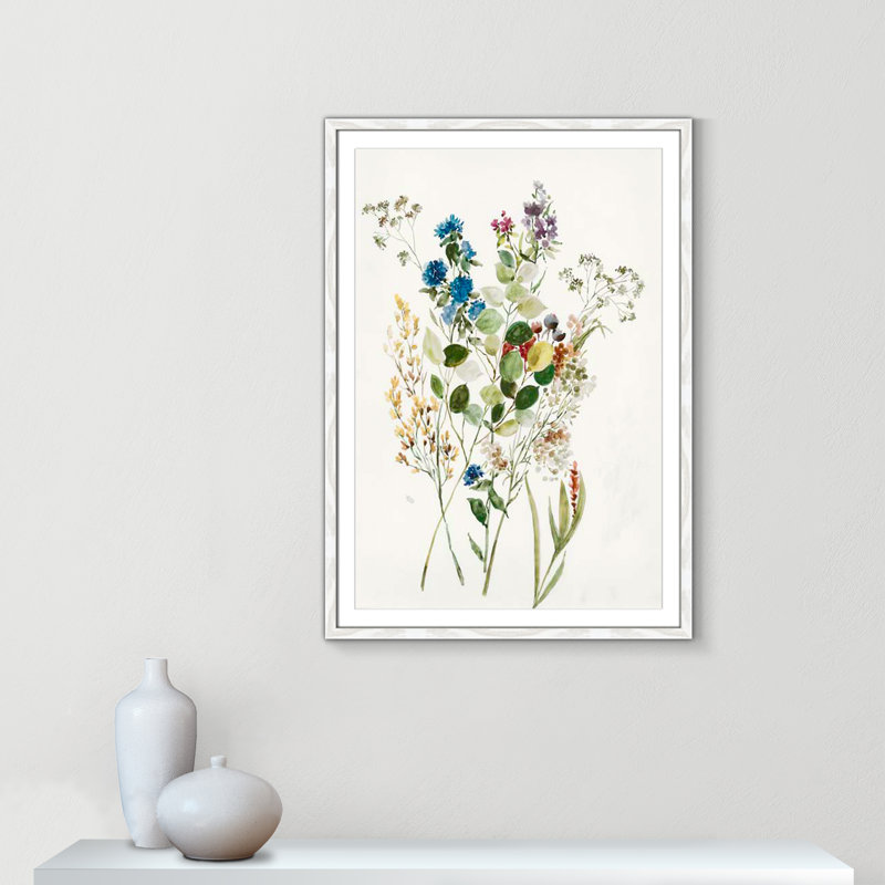 Fleurs délicates I - par - impression, H 35,5 po x l 25,5 po x P 0,75 po, Cadre blanc