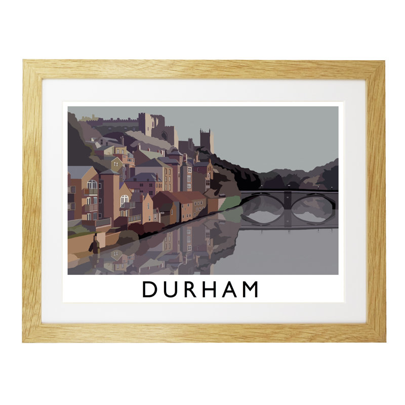 Durham by Richard O'Neil - Print, Oak Wood Frame, 33.5 cm H x 43.5 cm W x 2.2 cm D