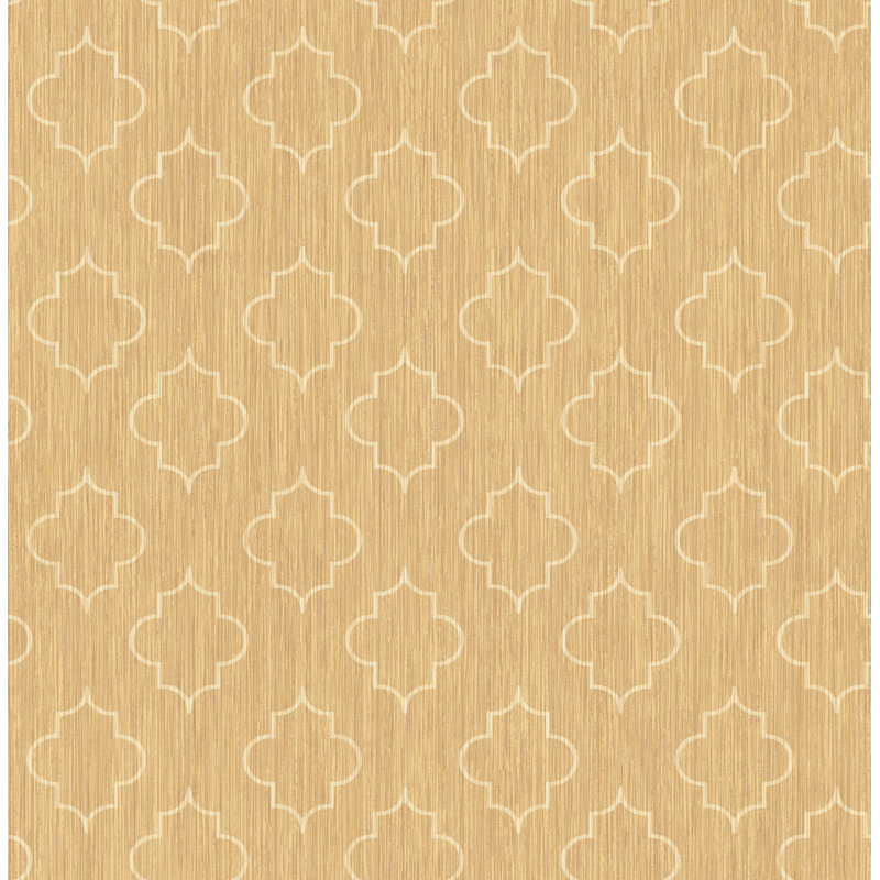 Rouleau de papier peint L 33 pi x l 20,5 po Agnant Ogee Medallion, Or métallique / blanc cassé