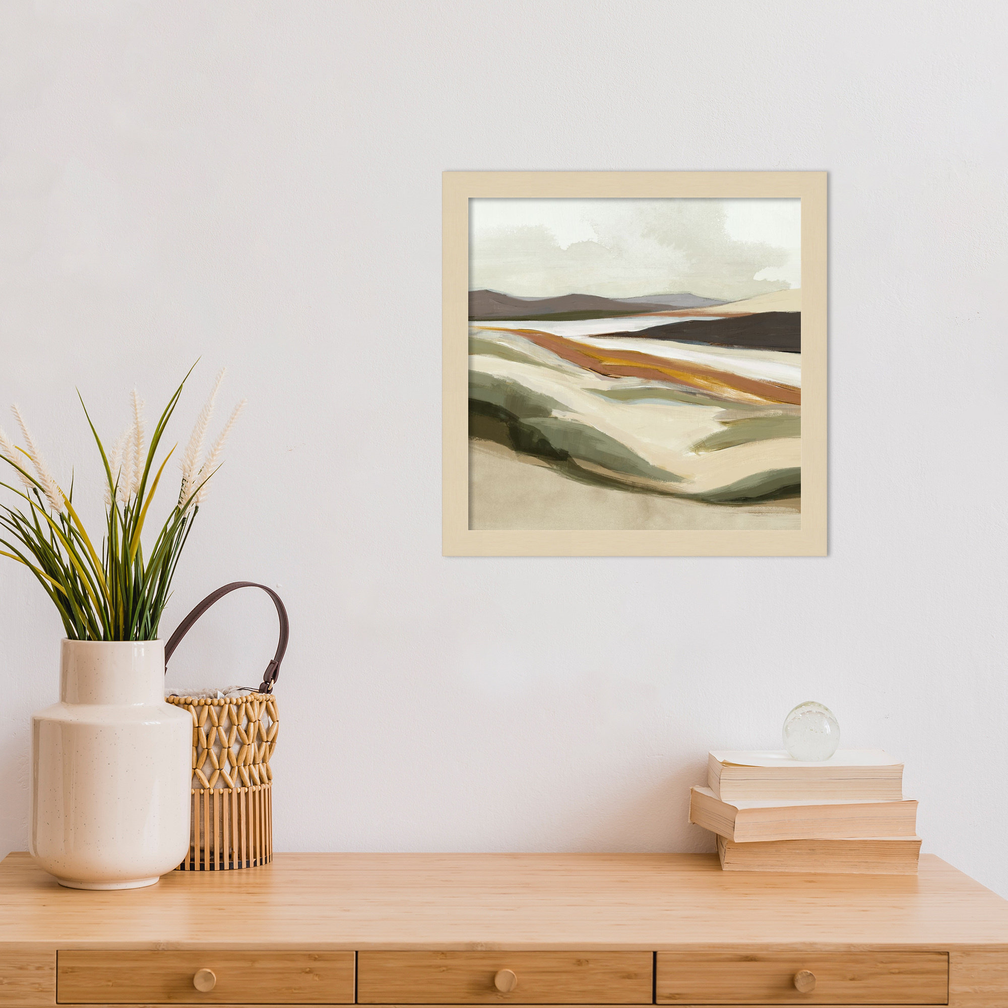 Fast Land by Jacob q Wood Framed Wall Art Print, Brown, 13" H x 13" W