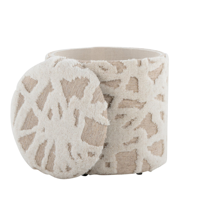 Meadow Shag Storage Ottoman with Textured Design
