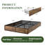 Lit plateforme avec 2 tiroirs de rangement, 4 points de fixation, lit double avec tiroirs à grain de bois-336311297-336311299