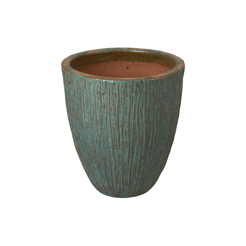 Efkea Handmade Ceramic Pot Planter, Teal, 19" H x 17" W x 17" D