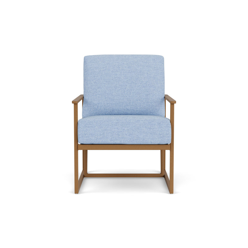 Summit Outdoor Lounge Chair, Hickory, White, Demo Skyway