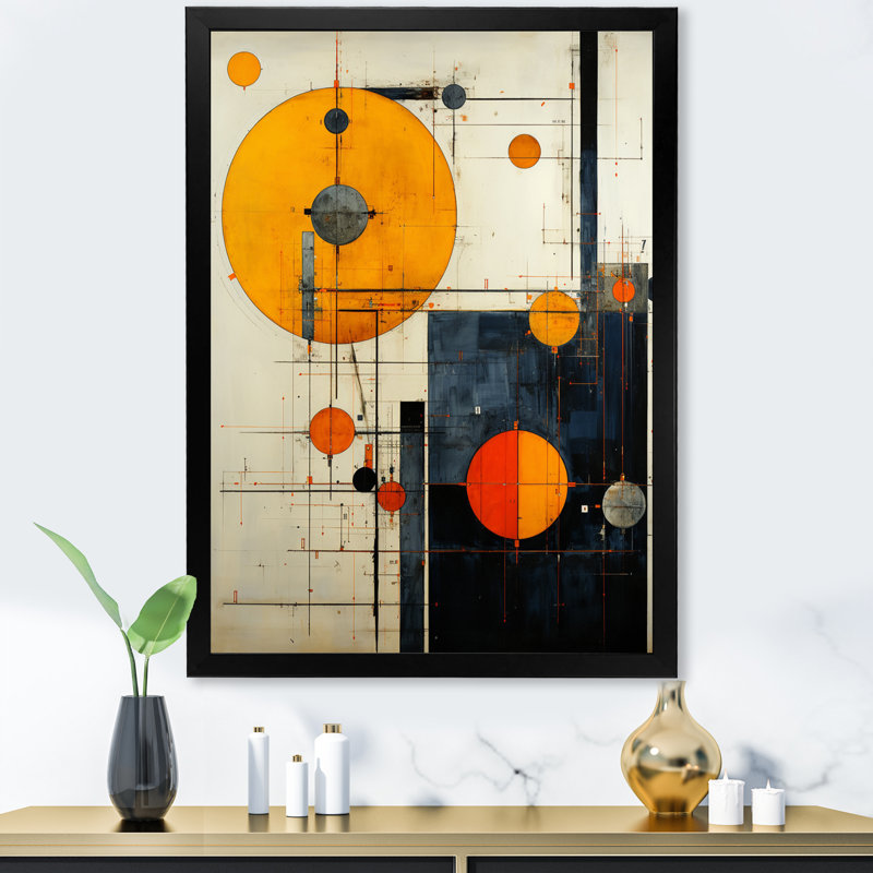 «Blissful Voyage Minimal Mid-Century Retro Art I», reproduction sur toile, H 44 po x l 34 po x P 1,5 po, Cadre simple noir
