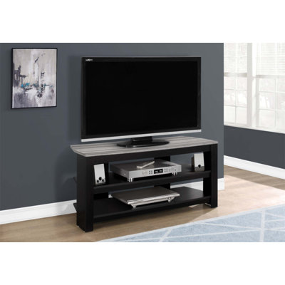 Modern 42 Inch TV Stand With Storage Shelves, Contemporary Media Entertainment Center For Living Room And Bedroom