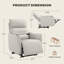 Fauteuil inclinable électrique en cuir fleur avec plateau supérieur et ports de charge