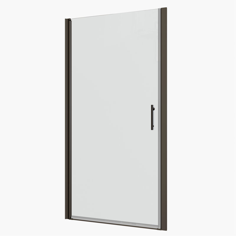 Porte de douche pivotante noire matte - verre trempé de 1/4 po, réglable de 1 3/8 po, système stable, fuite, porte facile à monter, test de fonctionnalité transparent 36 000 fois, méthode d'installation