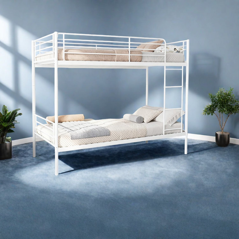 Lits superposés en métal peu encombrants, conception moderne avec rangement