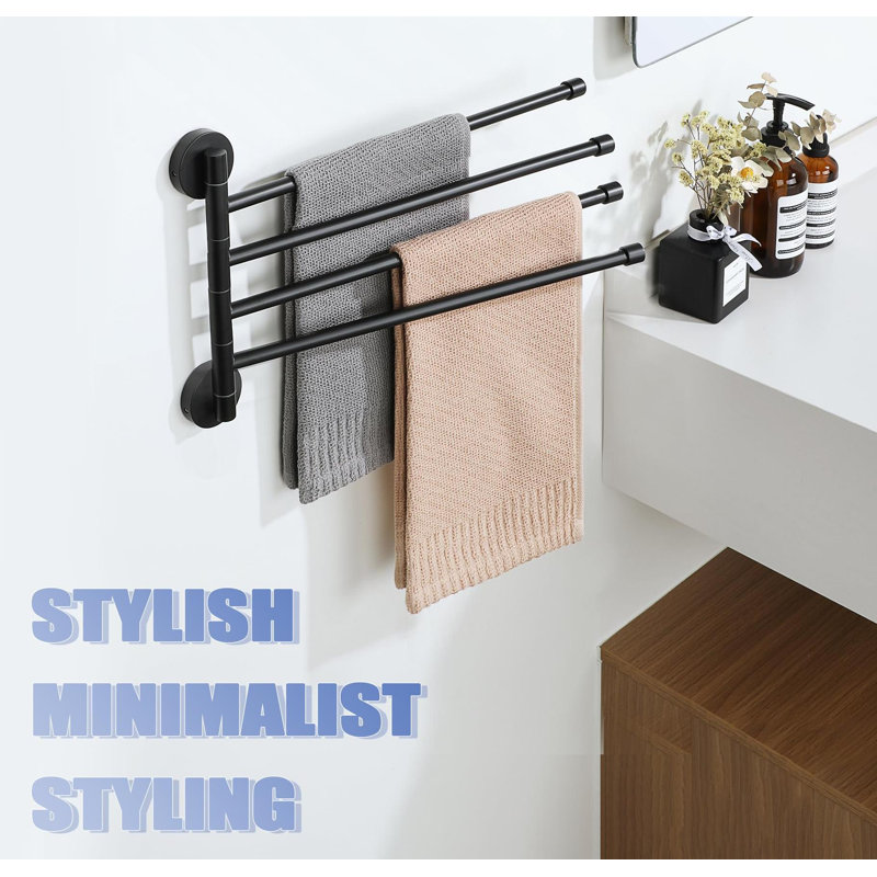 Gold Stainless Steel 4-Bar Swivel Towel Rack