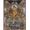 «Panch Kubera - dieu tibétain de la richesse en cinq aspects» peint à la main Thangka | Toile de coton H 35,8 po x l 25,6 po avec feuille d'or véritable 24 carats