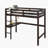 Espresso Watsons High Loft Bed With Built-In Desk, Ladder & Safety Guardrail, Solid Rubber Wood Frame-1751279262