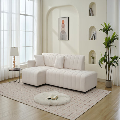 Wool Left Facing Sectional Sofa With Chaise