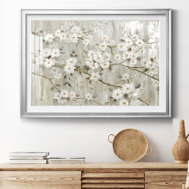 " Neutral Spring ", 18.5" H x 24.5" W x 1.5" D, Silver Framed Paper