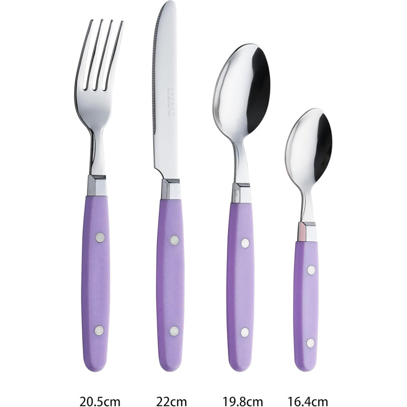Exzact 24 Stainless Steel Cutlery Set, Service for 6, Lilac