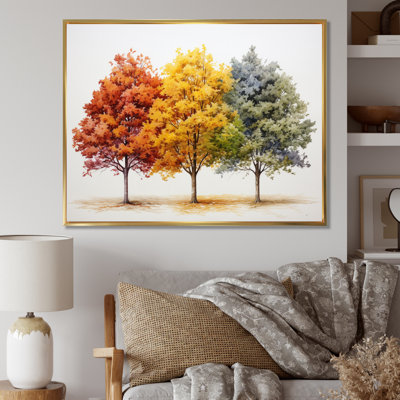 Tapisserie saisonnière orange sur érable jaune sur toile