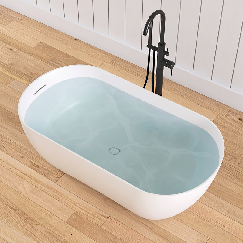 Forma 51'' Small Freestanding Tub Solid Surface Freestanding Soaking Bathtub
