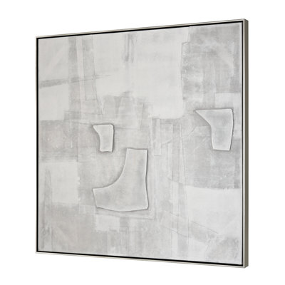 Whiten I, art mural abstrait encadré