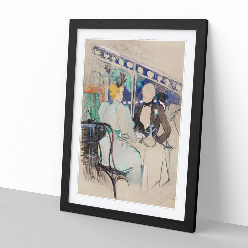 Fashionable People by Henri de Toulouse-Lautrec - Picture Frame Painting, 65cm H x 48cm W x 2cm D, Black