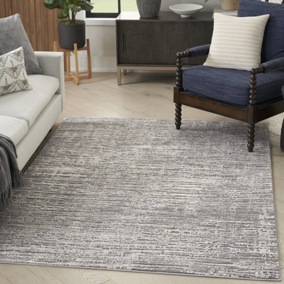 Tapis tissé durable moderne abstrait Ivaline