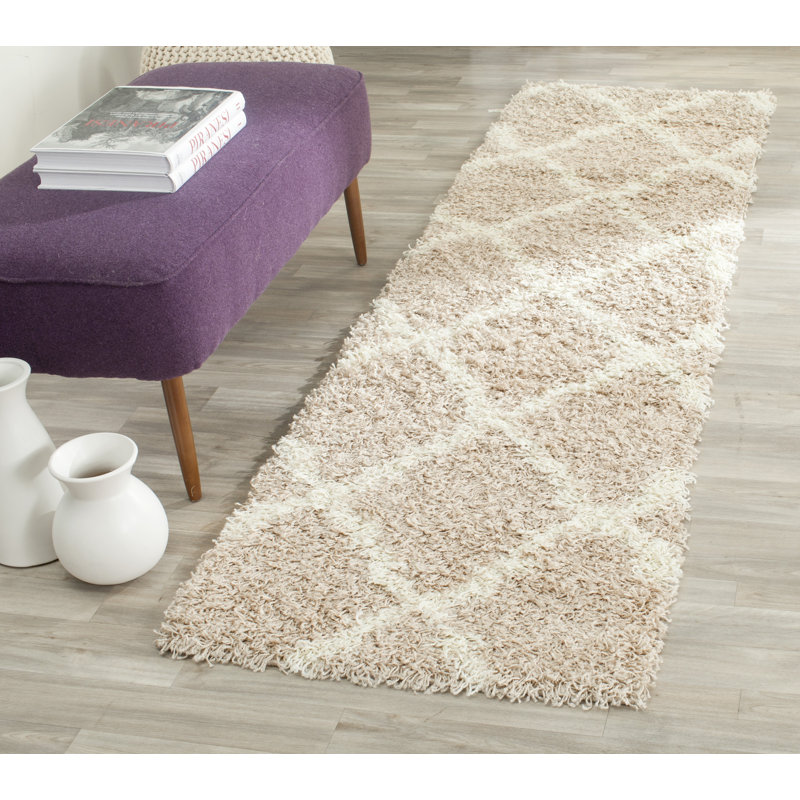 Alonnah Shag Performance Geometric Rug, Runner 2'3" x 18'