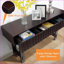 Table basse de 52 pouces de style Mid-Century de style campagnard avec 3 tiroirs, peu encombrante Assemblage facile