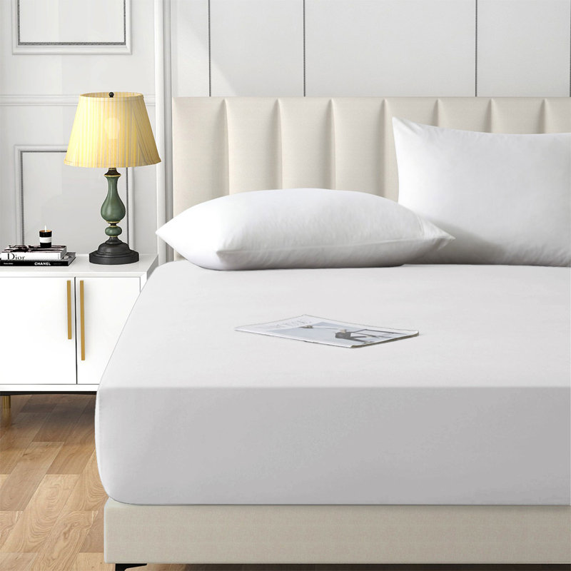 Brushed Microfiber 40cm Deep Fitted Bed Sheet, Double (4'6), White