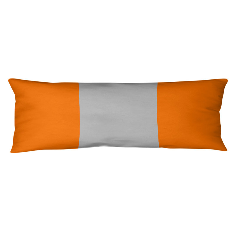 Stripes Medium Polyester/Polyfill Body Pillow, Orange/Silver, Oklahoma Pistol