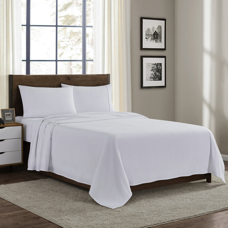 Cotton Flannel Solid Sheets Warm and Cozy Extra Deep Pockets, Queen, White