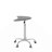 Adjustable Height Tempered Glass Table Desk Table With Lockable Wheels(Adjustable Range 24.2 "~32.7 ")