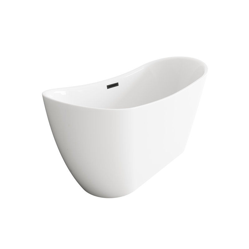 59 Inch Bathtub with Trim, Matte Black