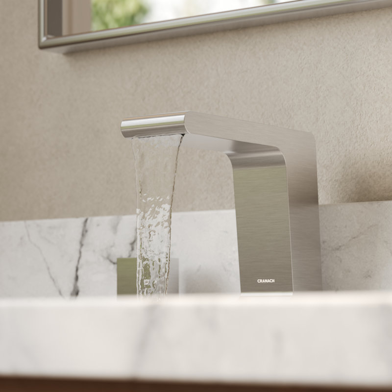 Farne Widespread Bathroom Faucet with Pop-Up Drain, 2-Handle 3-Hole Waterfall Bathroom Sink Faucet, Brushed Nickel