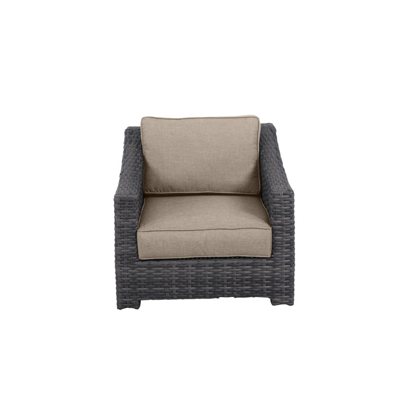 Donley Metal Outdoor Lounge Chair, Wheat