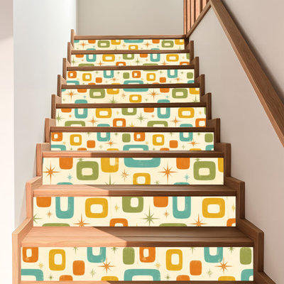 Peel and Stick Wallpaper Contact Paper Retro Abstract Atomic Era Seamless 1950s 1960s 1970s modern abstract Self Adhesive and Removable 17.7in x 118in(45x300cm)