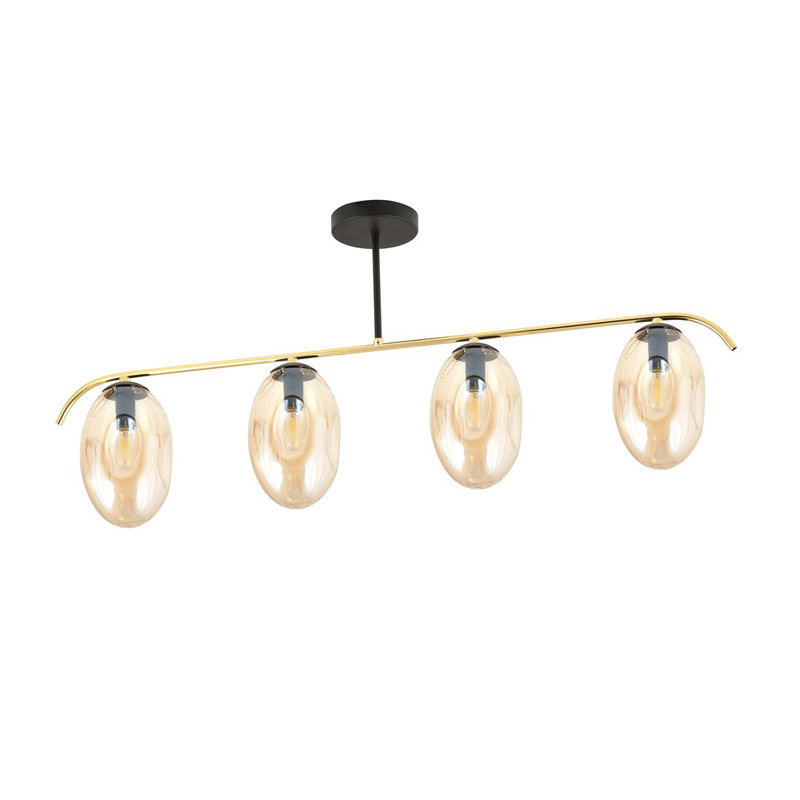 Linndale 4 - Light Kitchen Island Chandelier, Amber