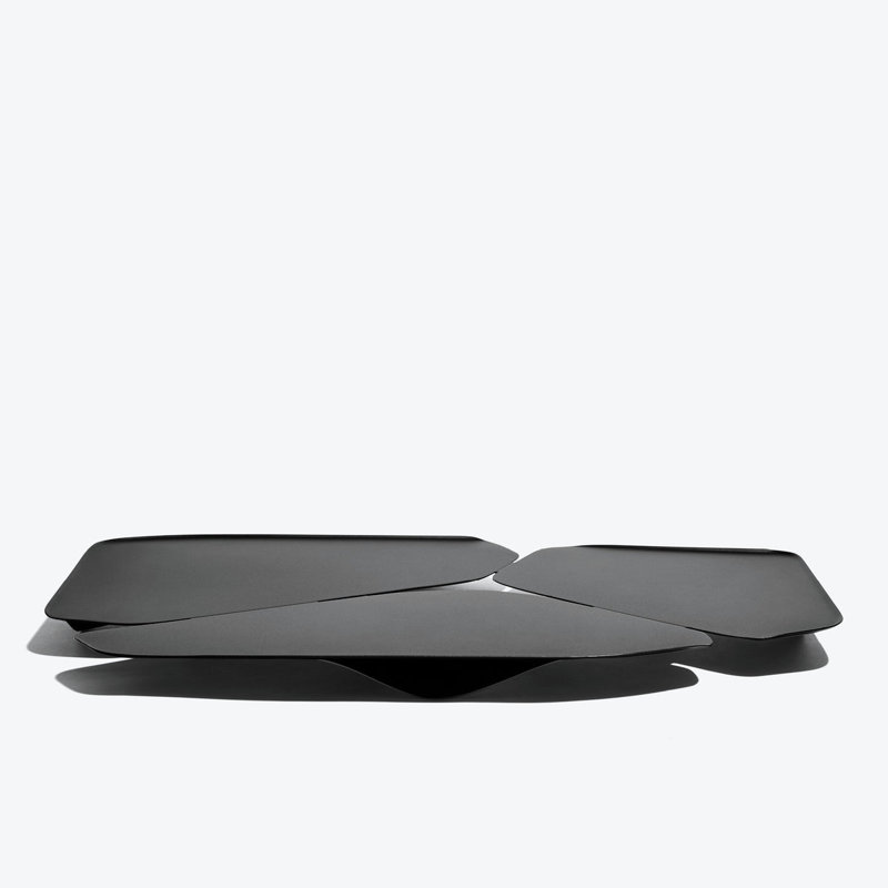 Hew Serving Tray, White, Black Stainless Steel