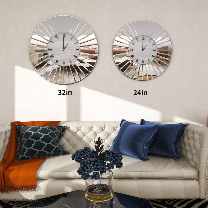 Everly Quinn Jeni Round Glass Wall Clock & Reviews | Wayfair