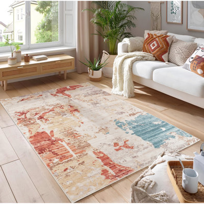 Area Rug In Multicolor, Soft For Bold Home Expression